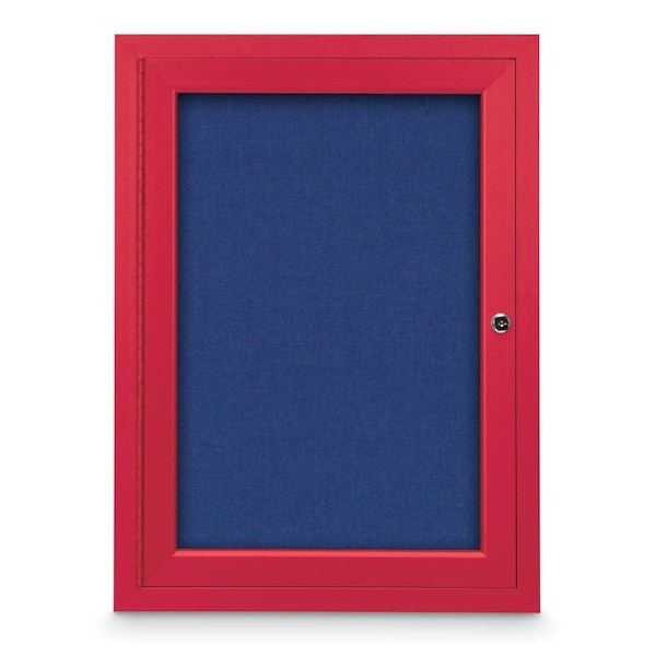 Slim Enclosed Corkboard, 11"x13-1/2", Satin Alum Frame/Medium Grey